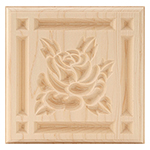 Maple 5-3/4" Rose Design Plinth Block