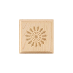Maple 3" Sunflower Design Plinth Block