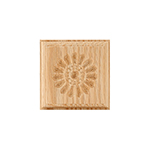 Red Oak 3" Sunflower Design Plinth Block