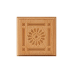 Cherry 3-1/2" Sunflower Design Plinth Block