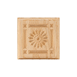 Red Oak 3-1/2" Sunflower Design Plinth Block