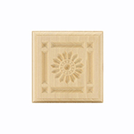 Poplar 3-1/2" Sunflower Design Plinth Block