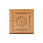 Cherry 3-3/4" Sunflower Design Plinth Block