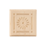 Maple 3-3/4" Sunflower Design Plinth Block