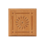 Cherry 4" Sunflower Design Plinth Block