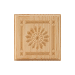 Red Oak 4" Sunflower Design Plinth Block