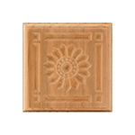 Cherry 4-1/4" Sunflower Design Plinth Block