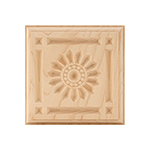 Maple 4-1/4" Sunflower Design Plinth Block
