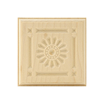 Poplar 4-1/4" Sunflower Design Plinth Block