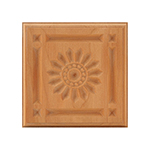 Cherry 4-1/2" Sunflower Design Plinth Block