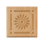 Red Oak 4-1/2" Sunflower Design Plinth Block