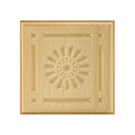 Poplar 4-1/2" Sunflower Design Plinth Block