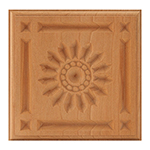 Cherry 5-1/2" Sunflower Design Plinth Block