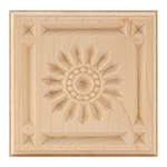 Maple 5-1/2" Sunflower Design Plinth Block