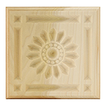 Poplar 5-1/2" Sunflower Design Plinth Block