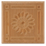 Cherry 5-3/4" Sunflower Design Plinth Block