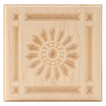 Maple 5-3/4" Sunflower Design Plinth Block