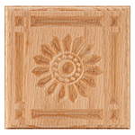 Red Oak 5-3/4" Sunflower Design Plinth Block