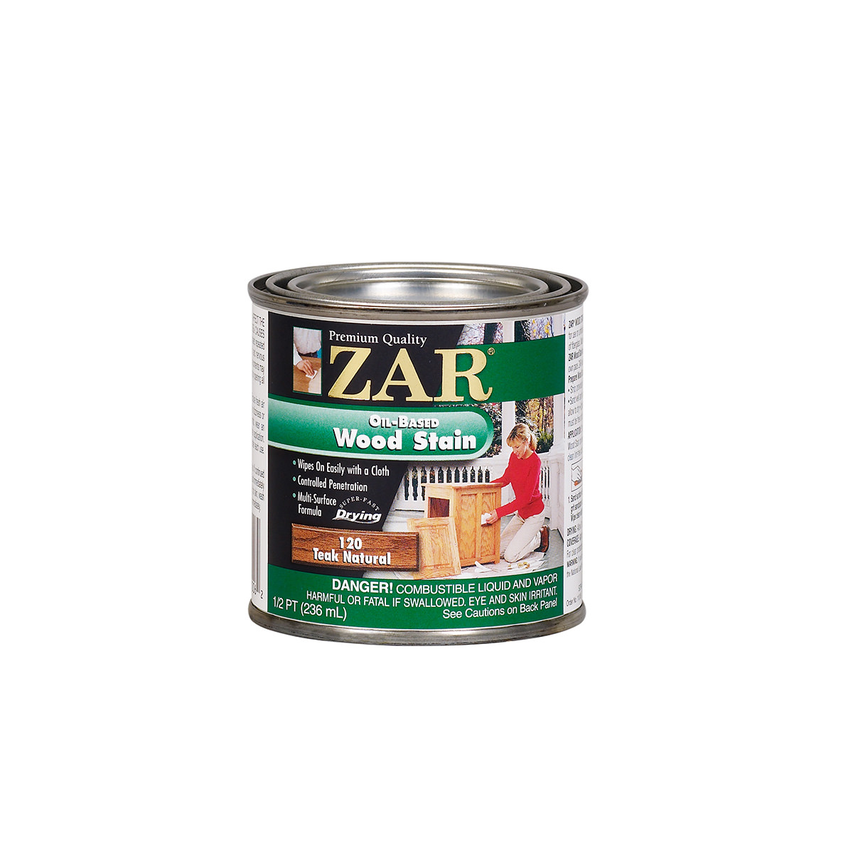 ZAR Teak Natural 120 OilBased Wood Stain 1/2 Pint