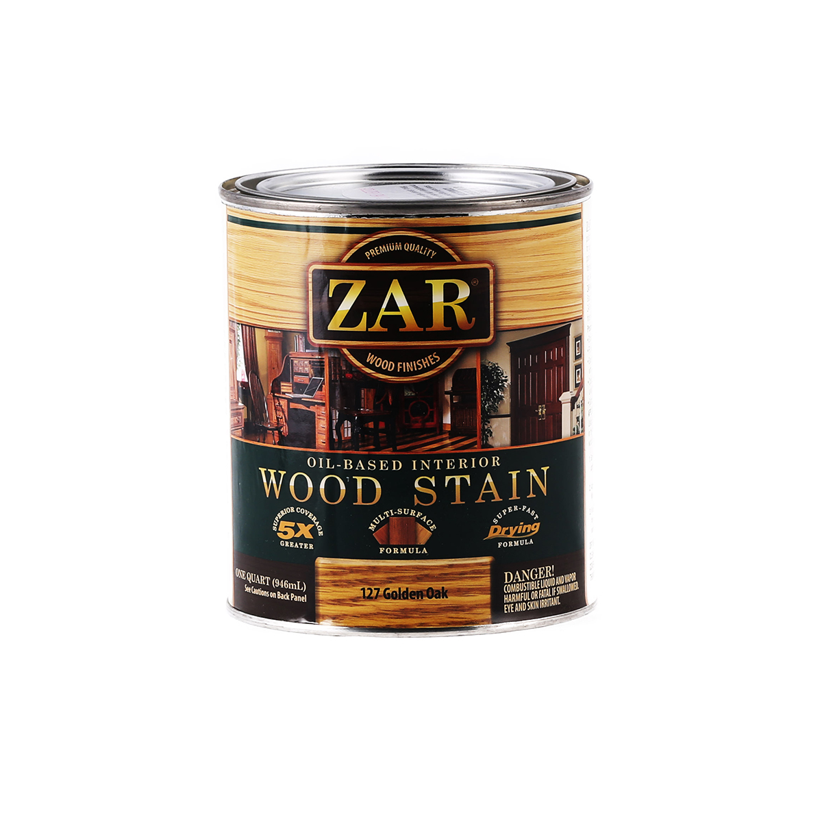 Zar B Golden Oak 127 B Oil Based Wood Stain Quart