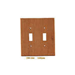 African Mahogany Hardwood Double Switch Cover Plate