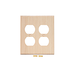 Ash Hardwood Double Receptacle Cover Plate
