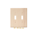 Ash Hardwood Double Switch Cover Plate