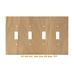 Ash Hardwood Quad Switch Cover Plate