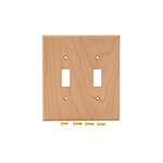 Cherry Hardwood Double Switch Cover Plate