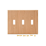 Cherry Hardwood Triple Switch Cover Plate