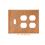 Cherry Hardwood Switch/Double Receptable Cover Plate