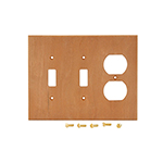 Cherry Hardwood Double Switch/Receptacle Cover Plate
