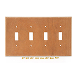 Cherry Hardwood Quad Switch Cover Plate