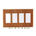 Cherry Hardwood Quad GFI Cover Plate