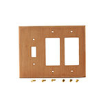 Cherry Hardwood Single Switch Double GFI Cover Plate