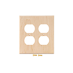 Maple Hardwood Double Receptacle Cover Plate