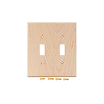 Maple Hardwood Double Switch Cover Plate