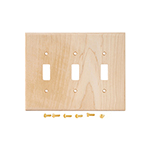 Maple Hardwood Triple Switch Cover Plate