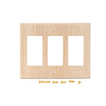 Maple Hardwood Triple GFI Cover Plate