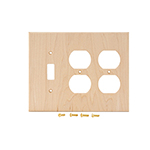 Maple Hardwood Switch/Double Receptable Cover Plate