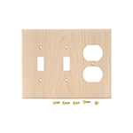 Maple Hardwood Double Switch/Receptacle Cover Plate