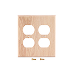 Hickory Hardwood Double Receptacle Cover Plate