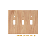 Hickory Hardwood Triple Switch Cover Plate