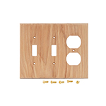 Hickory Hardwood Double Switch/Receptacle Cover Plate