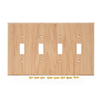 Hickory Hardwood Quad Switch Cover Plate