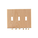 Alder Hardwood Triple Switch Cover Plate