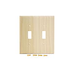 Poplar Hardwood Double Switch Cover Plate