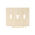 Poplar Hardwood Triple Switch Cover Plate