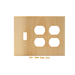 Poplar Hardwood Switch/Double Receptable Cover Plate