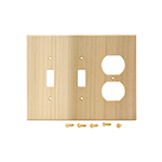 Poplar Hardwood Double Switch/Receptacle Cover Plate